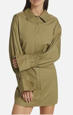 En Saison Sage Green Hardin Long Sleeve Shirt Dress thumbnail 1