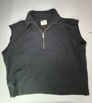 Abercrombie & Fitch Black Sleeveless Quarter-Zip Pullover thumbnail 1