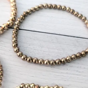Bundle of 6 Bracelets - Gold Tone Stretch Bracelets - Fair Condition thumbnail 6
