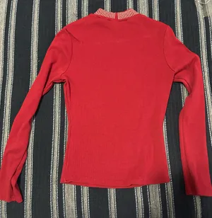 GUESS Red Rhinestone Mock Neck Top - Size S thumbnail 2