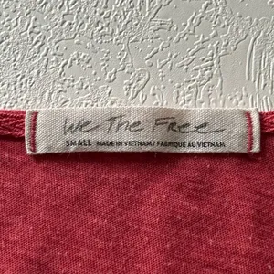 We The Free by Free People Red Long Sleeve Tee | Scoop Neck Soft Knit Top | Size thumbnail 4