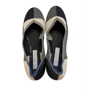Rothy's Captoe Buffalo Plaid Slip On Flats Size 10 Black White Casual Retired thumbnail 4