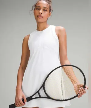NWOT Lululemon Grid-Texture Sleeveless Tennis Dress White thumbnail 4