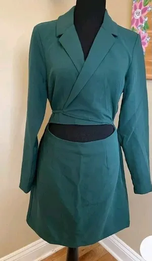 Abercrombie & Fitch Teal Mini Blazer Dress thumbnail 1