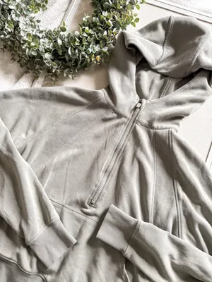 Recreation Half Zip Hoodie Sage Green Athleisure Pullover Size XS thumbnail 2