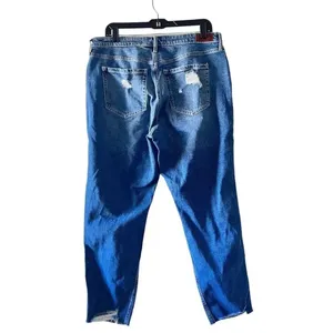 Hollister‎ Women's Cotton Curvy High Rise Mom Distressed Jeans 32 thumbnail 3