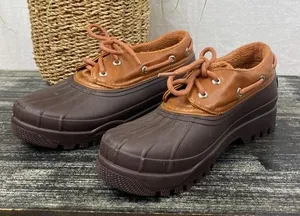 Sperry Leather Brown Two Tone Heron Seal Duck Rain Ankle Boots 7.5 thumbnail 1