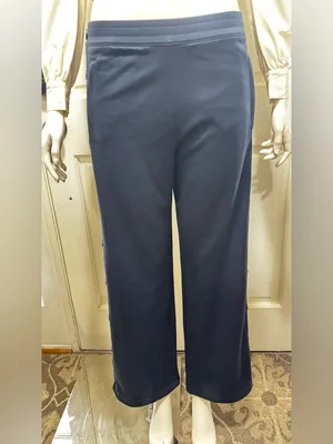 Tory Burch Women’s Navy Wide-Leg Button-Trim Pants Size Small thumbnail 2