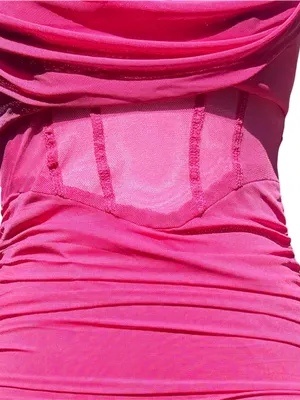 Princess Polly Calliope Hot Pink Ruched Mesh Mini Dress‎ Bodycon Strappy Size 4 thumbnail 8