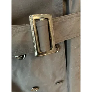 Black‎ Trench Coat Women 6L Military thumbnail 3