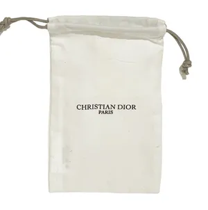 CHRISTIAN DIOR Drawstring Dust Bag Cotton Gift‎ Pouch White Small NEW thumbnail 1
