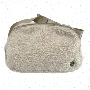 Lululemon Fluffy Fleece Sherpa Belt Bag Cream Fall Neutral Silver Buckle Ivory thumbnail 2
