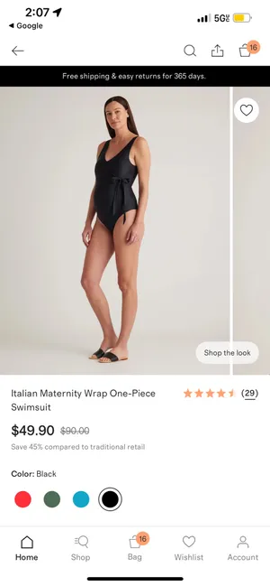 New Quince Italian Maternity Wrap One-Piece Swimsuit MSRP $49.90 thumbnail 2