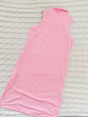 Vineyard Vines Pink & White Striped Sleeveless Polo Dress thumbnail 2