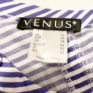 Venus Striped Ruffle‎ Top | Coastal Granddaughter | Cottagecore Preppy Size 12 thumbnail 6