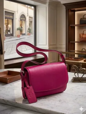💖 RARE Find! Pink Ralph Lauren Leather Bag - Perfect Condition 💖 thumbnail 3