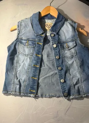 Sleeveless Jean Vest Blue Size M thumbnail 1