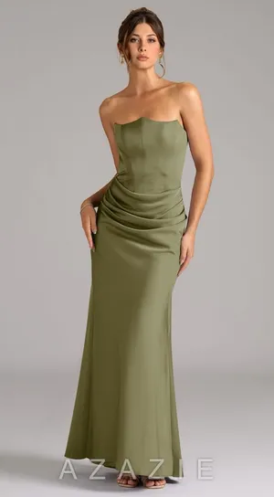 Azazie Bridesmaid Satin Chiffon thumbnail 1