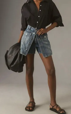 Anthropologie Pilcro Country Denim Skorts, Size 26 thumbnail 5