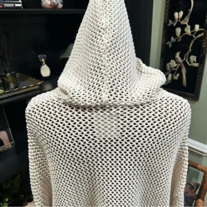 Offline by Aerie Crochet Hoodie – “Toasted Coconut” Colorway, Size Medium thumbnail 6
