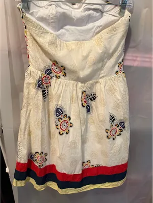 Strapless Floral Print Cotton Dress M/M thumbnail 4
