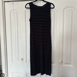 Lauren‎ Ralph Lauren Blue And White Stripe Midi Dress Size Medium thumbnail 2