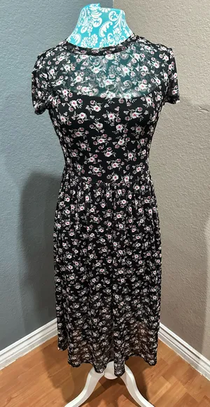 Vintage 90’s styled midi dress floral fall Medium thumbnail 1