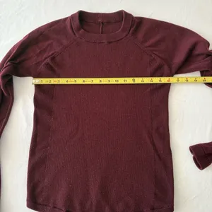 Lululemon Sit In Lotus Sweater - Garnet 100% Merino Luxe Yoga Pilates Old Money thumbnail 11
