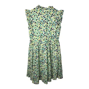 On 34th Floral‎ Flutter Sleeve Dress Womens XS Green White Mini Belted Pockets thumbnail 9