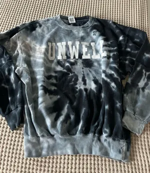 Barstool UNWELL Tie-Dye Crewneck Sweatshirt - Black/Grey thumbnail 1