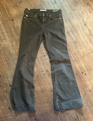 Kancan olive green flared premier 28 stretchy pants thumbnail 1