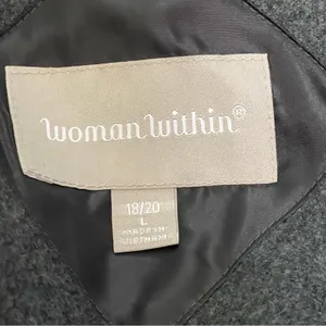 Woman Within Hooded Utility Jacket Black Tan 18/20 NWOT thumbnail 2