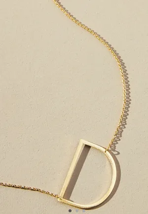 Anthropologie monogram pendant necklace “ D “ in gold thumbnail 1