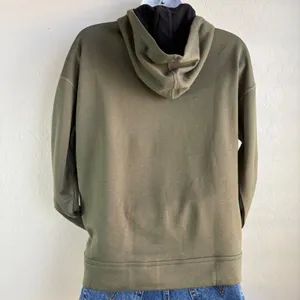 NEW NOBULL Womens Performance Training Hoodie Drawstring‎ Small Olive Green thumbnail 4
