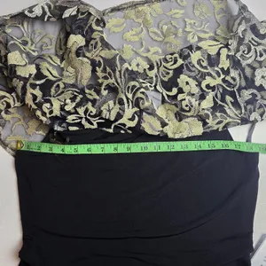 Connected Apparel NWT 39P Black‎ Champagne Floral Lace Capelet Maxi Dress 12 thumbnail 8