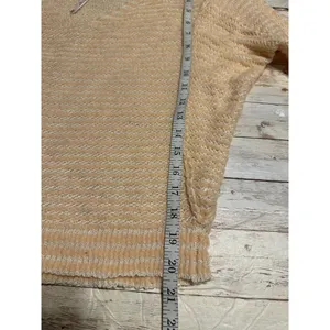 Free People Peach Striped Ballet Oversized Sweater Size XS Linen Wool Blend thumbnail 7