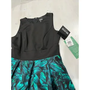 Melrose Social Green Black Leaf Pattern Gown Dress SBXQAYJ Size 10‎ NEW thumbnail 7