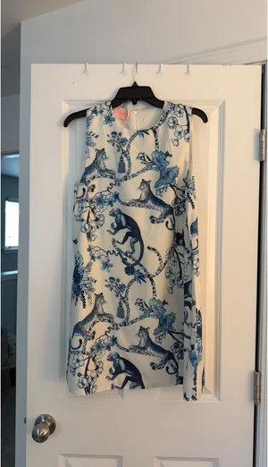 FANCY Blue and White Mini Dress thumbnail 4