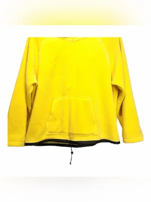 Vintage Liz Claiborne Women's 1/4 Zip Yellow Fleece Hoodie Sweatshirt Size XL thumbnail 7