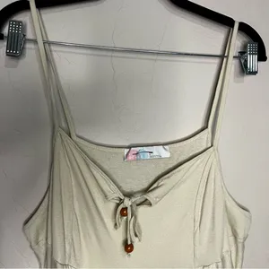 Free‎ People Beach Noelle Cream Tiered Spaghetti Strap Mini Boho Sundress thumbnail 3