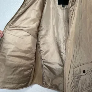 Talbots Womens Tan Quilted fisherman-core Zip-Up Front Pockets Sleeveless large thumbnail 7