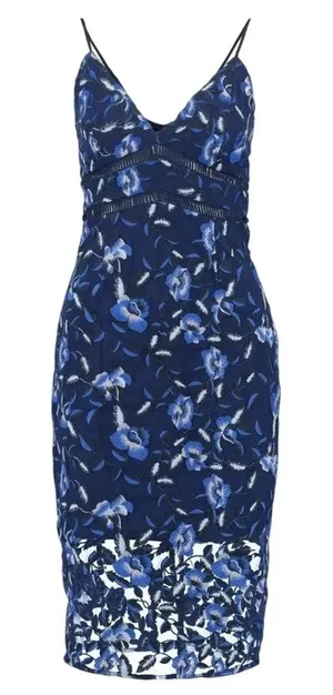Bardot Saphire Floral Midi Dress Size Small thumbnail 1