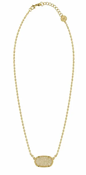 Elisa Gold Pendant Necklace in Iridescent Drusy thumbnail 1
