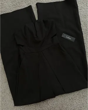 LuLus Make Your Statement Black Strapless Cutout Wide-Leg Jumpsuit thumbnail 3
