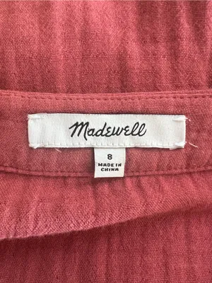 Madewell Gauze Tiered Mini Dress Pink Size 8 V-Neck Long Sleeve thumbnail 5