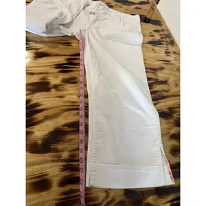 American Eagle Jeans Women Size 10 Wide Leg Crop Stretch White Classic‎ Preppy thumbnail 7