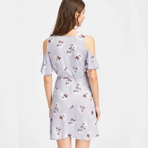 ✨Ruffle Sleeve Surplice Wrap Crinkle Floral Dress✨ thumbnail 3