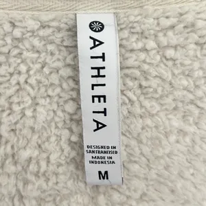 Athleta Tugga Jacket Womens M Sherpa Teddy Fleece Full Zip Cozy Ivory‎ Medium thumbnail 12