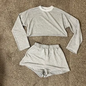 Set Crop Top Shorts High Waisted Pants Loose Pants Track Pants Tank Top Mock Ne thumbnail 3