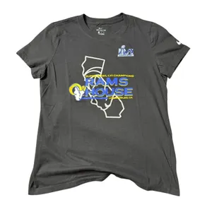 Nike Rams Super Bowl LVI Champions Tee Small Gray NFL thumbnail 5
